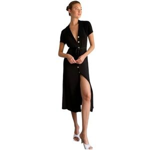 Wilfred Blue Shirt Dress Button Front Midi